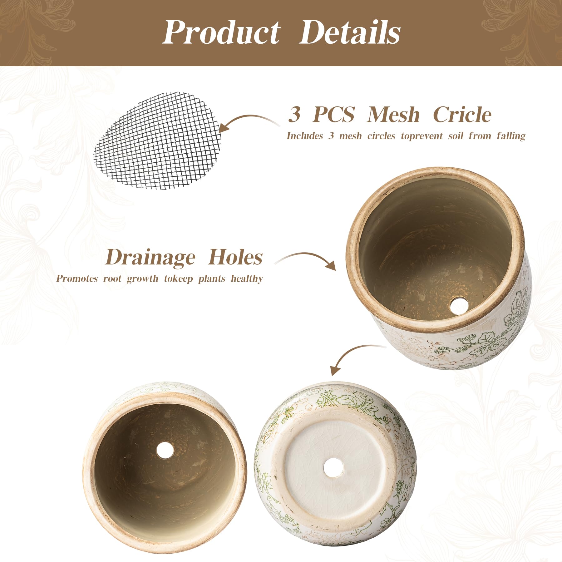 SURE YUESI two planters without drainage holes for versatile indoor planting.