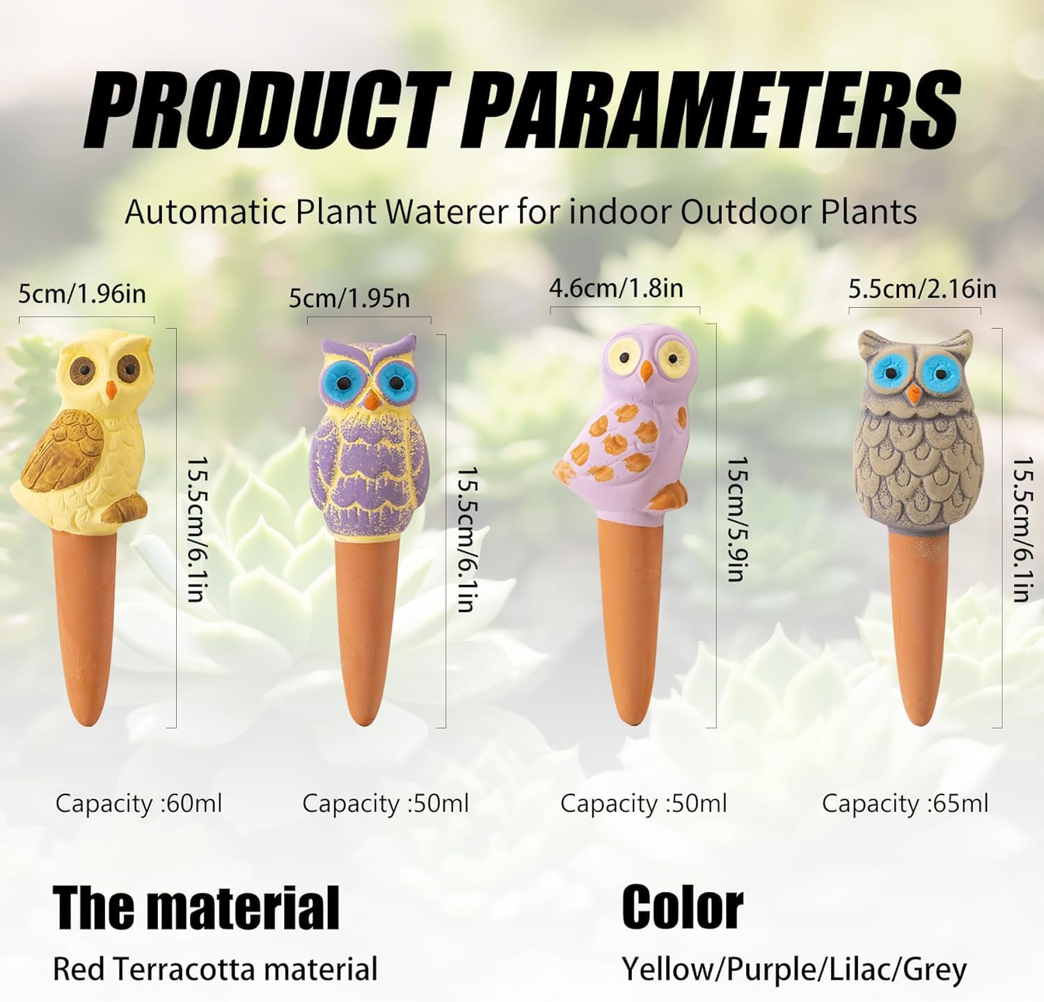Sure Yuesi self-watering globe with owl design delivers continuous moisture to pots.