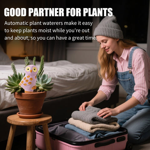 Sure Yuesi slow-release watering globes provide steady moisture to plant roots.