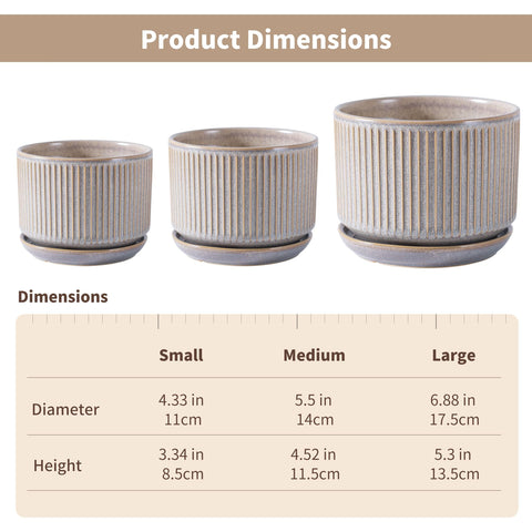 Sure Yuesi speckle gray pot 6.7-inch suitable for larger indoor plants.