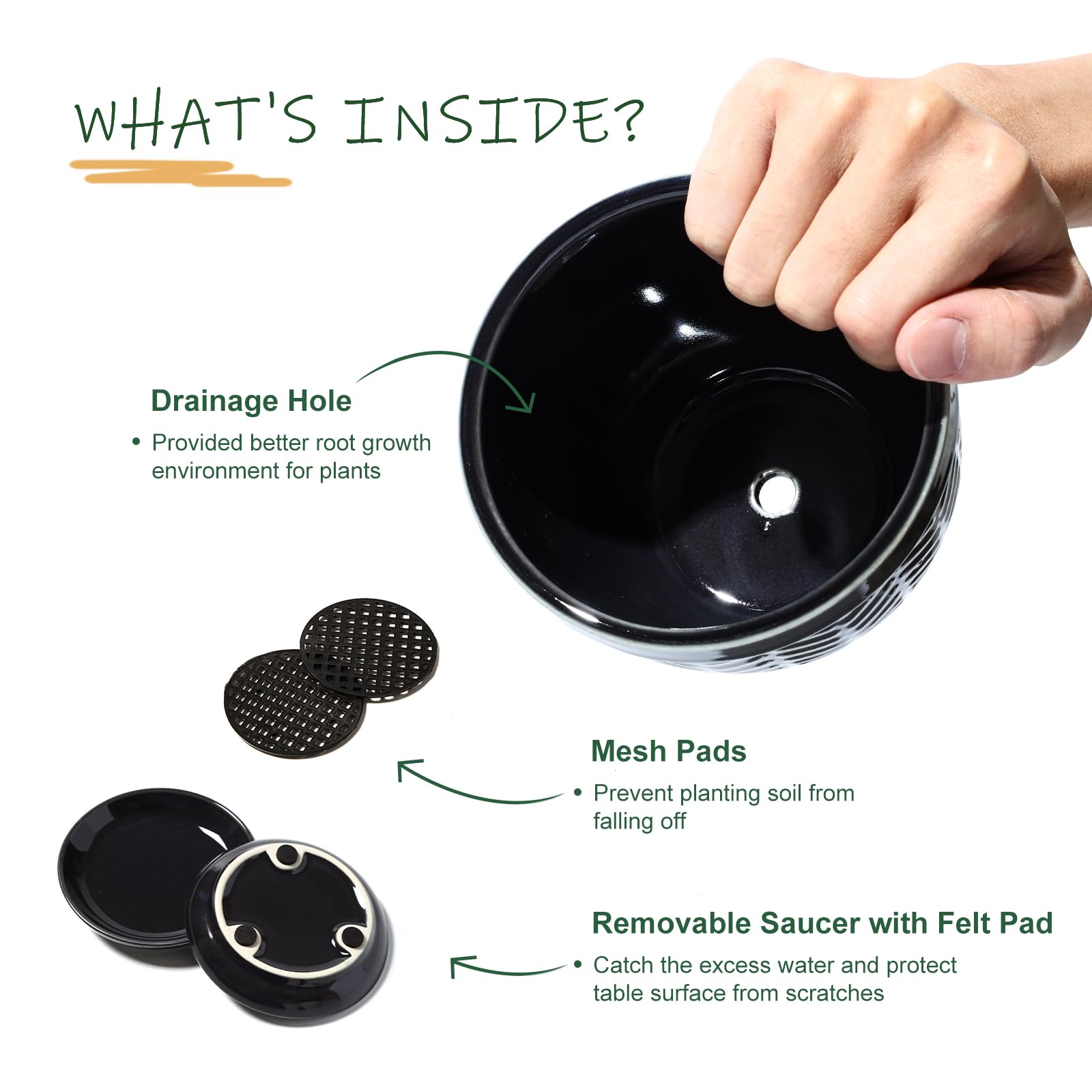 Sureasy thick sturdy ceramic pots resist cracking for long-lasting indoor use.