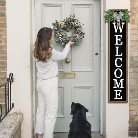Surfapans sign back hanger allows wall mounting or freestanding display.