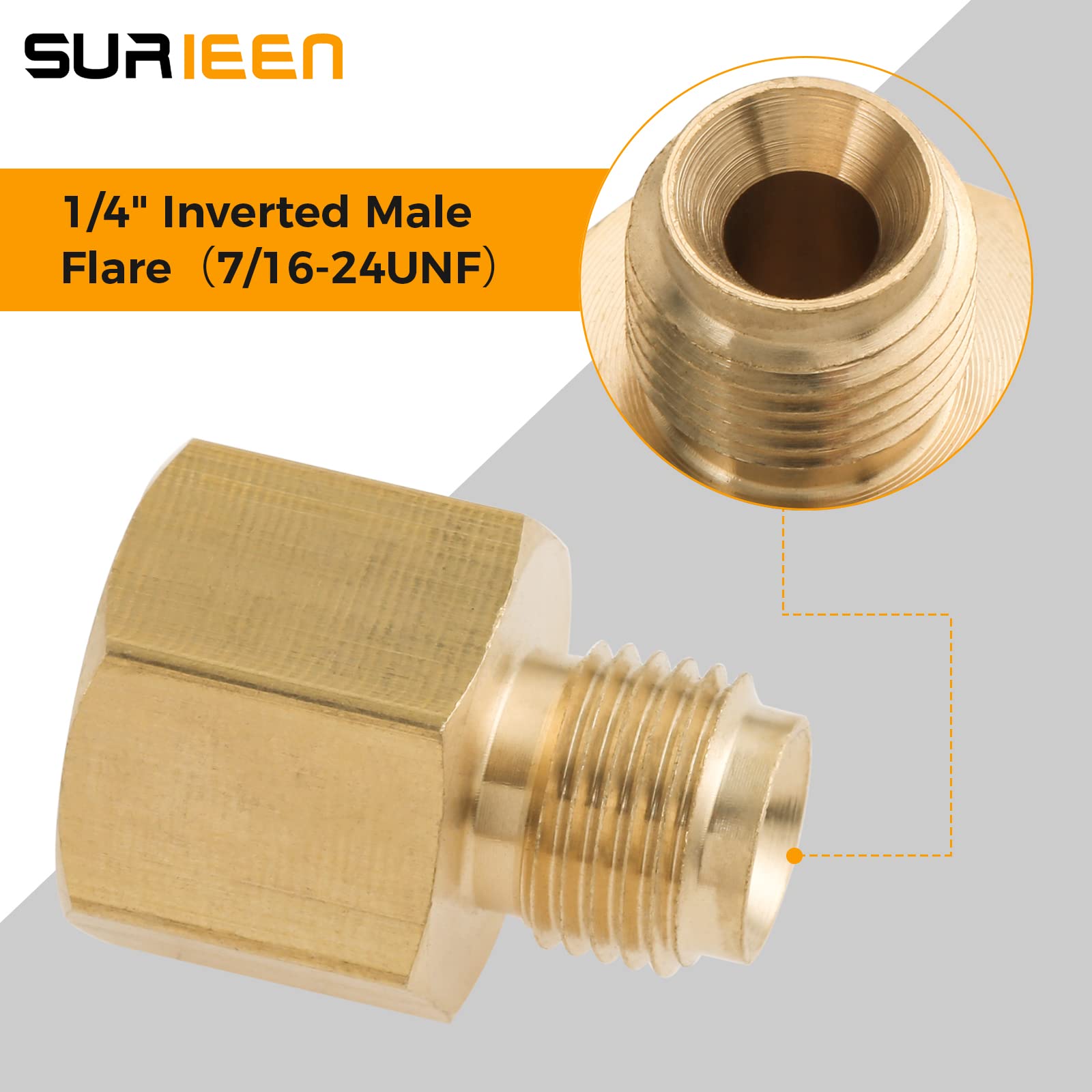 Ergonomic brass hex nut design for easy tightening by hand.