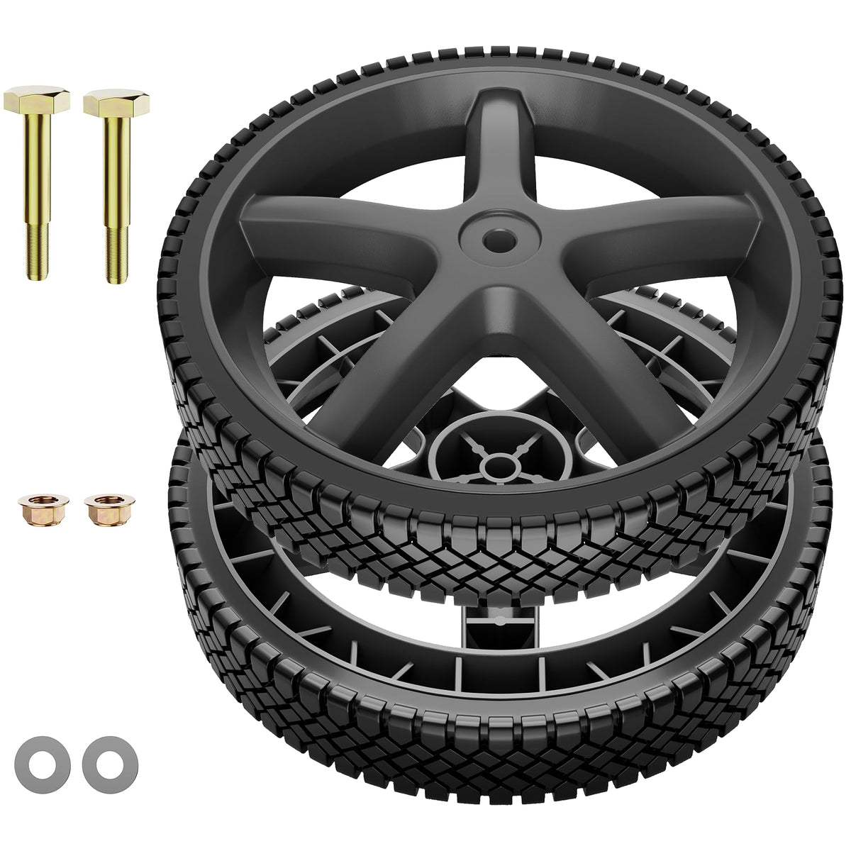 Surplee 12in pressure washer wheel with 1/2 hub for easy cart movement.