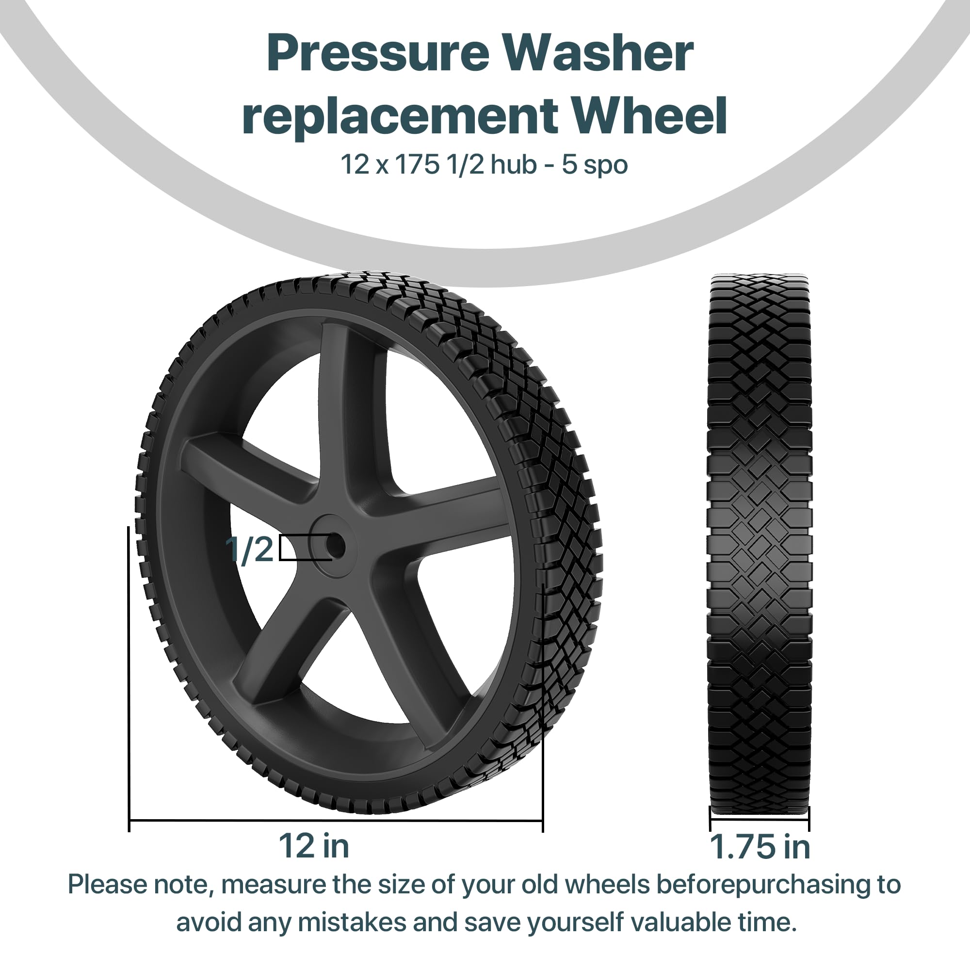 Surplee anti-slip, wear-resistant wheel improves stability on various surfaces.