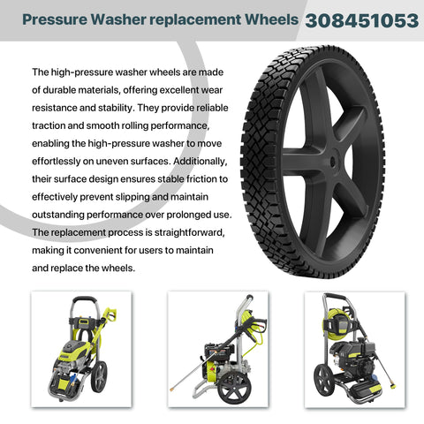 Surplee wheel on rugged surface demonstrating wear resistance.