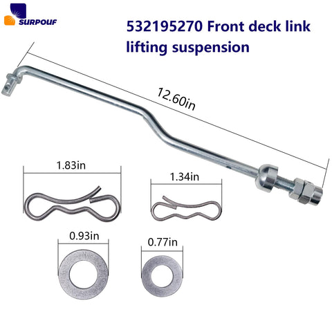 SURPOUF 532195270 lift ready for mounting on compatible mower deck