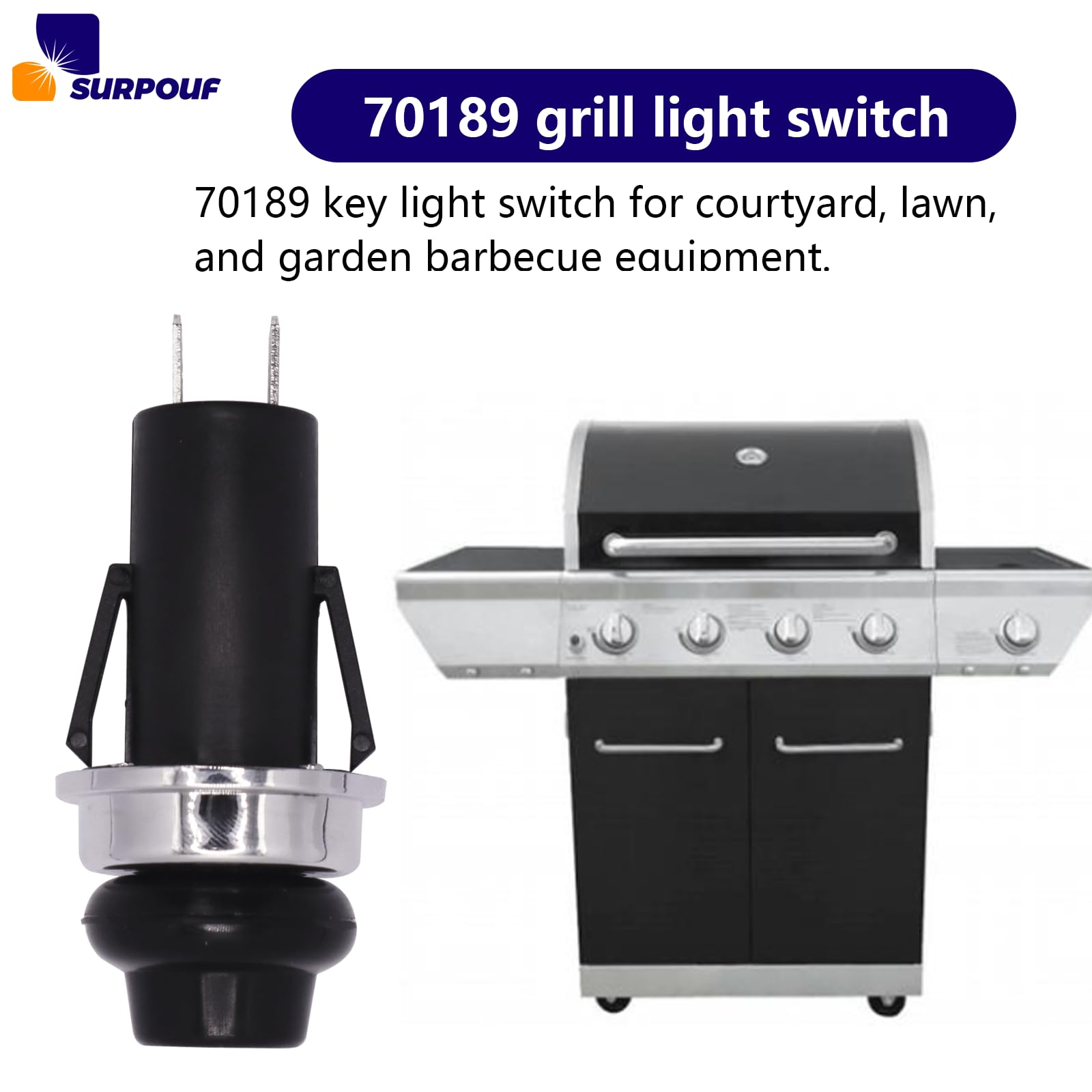 SURPOUF outdoor grill light switch installation for quick upgrades.