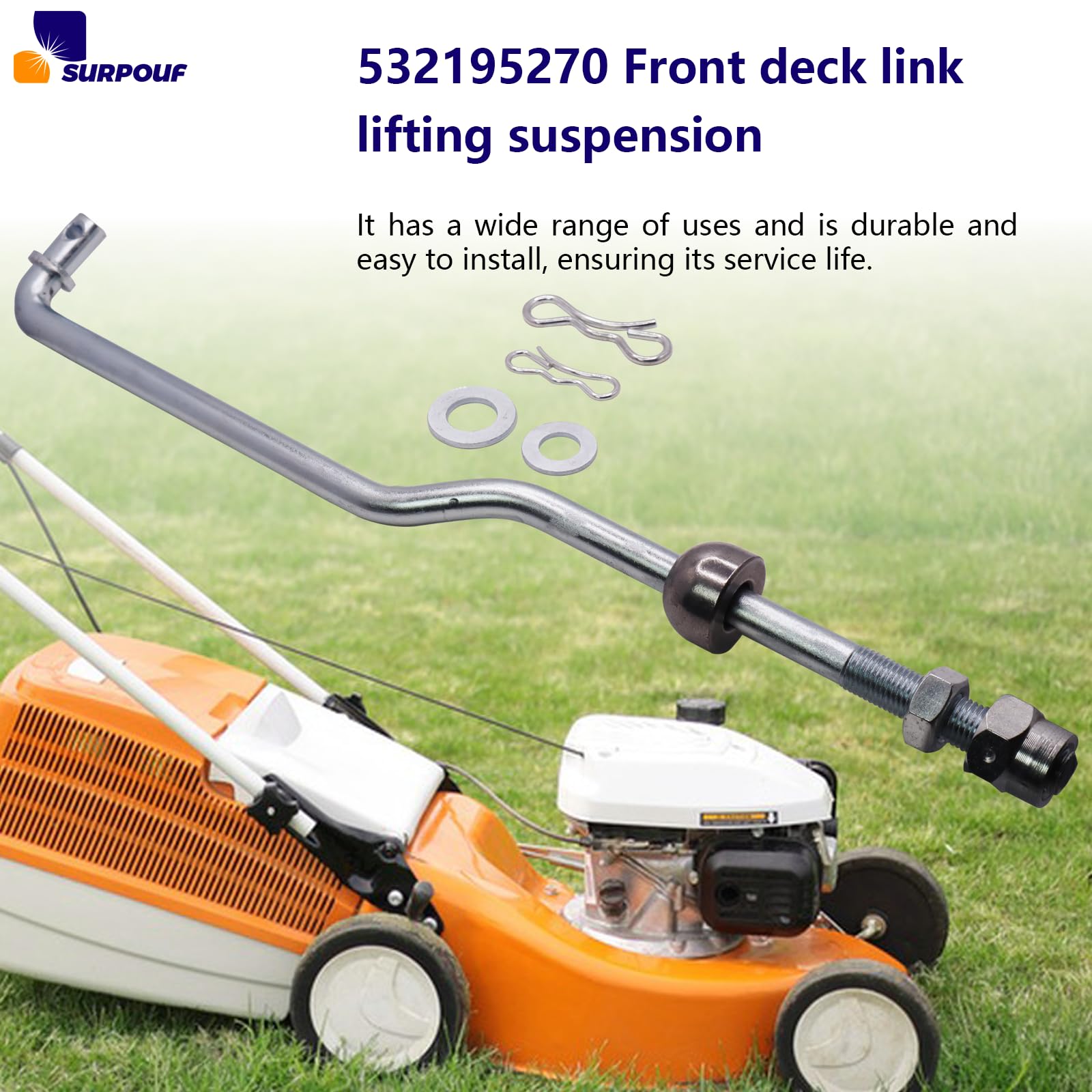 SURPOUF front-deck lift supports a wide range of mower models