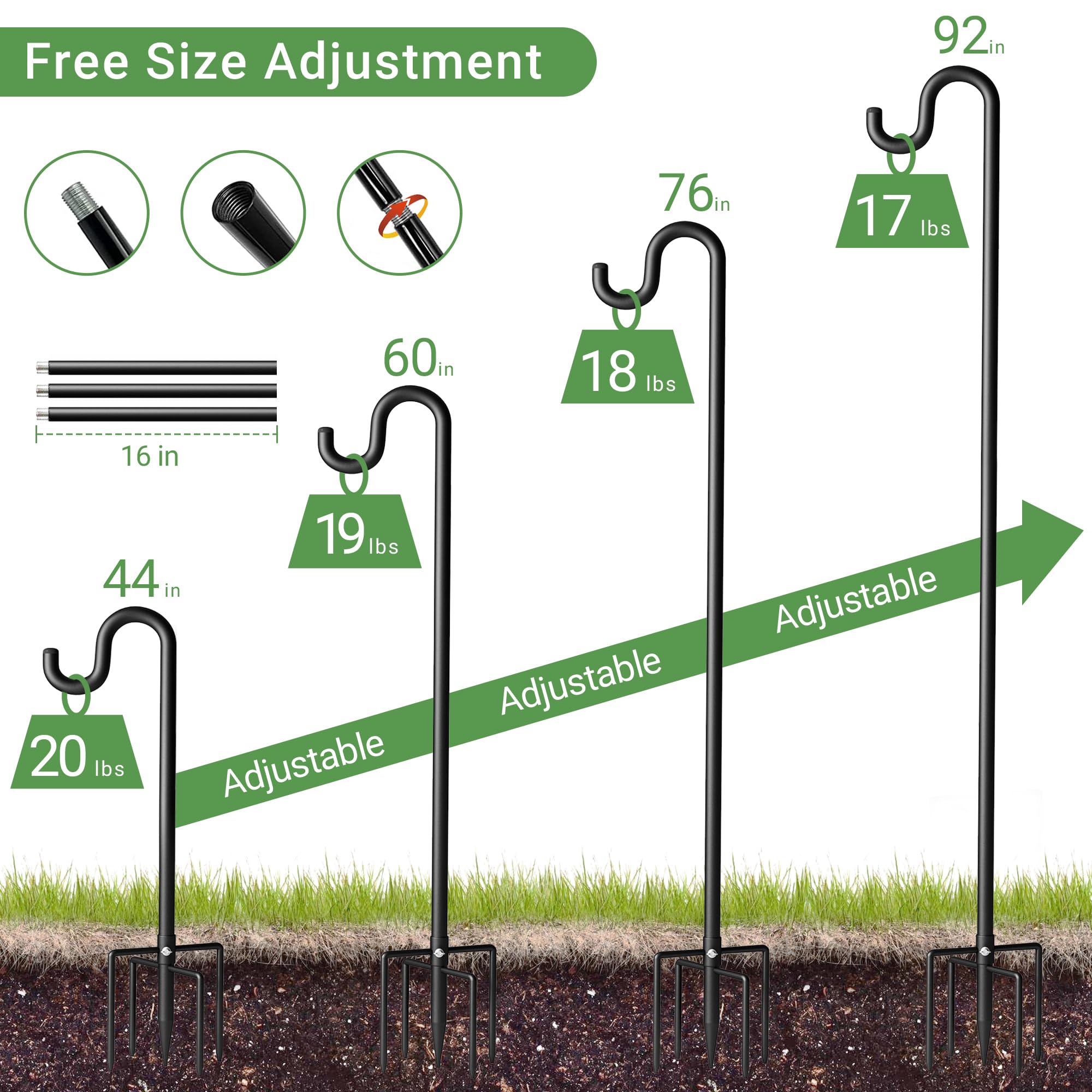 Surprizo adjustable-height poles for versatile setup heights