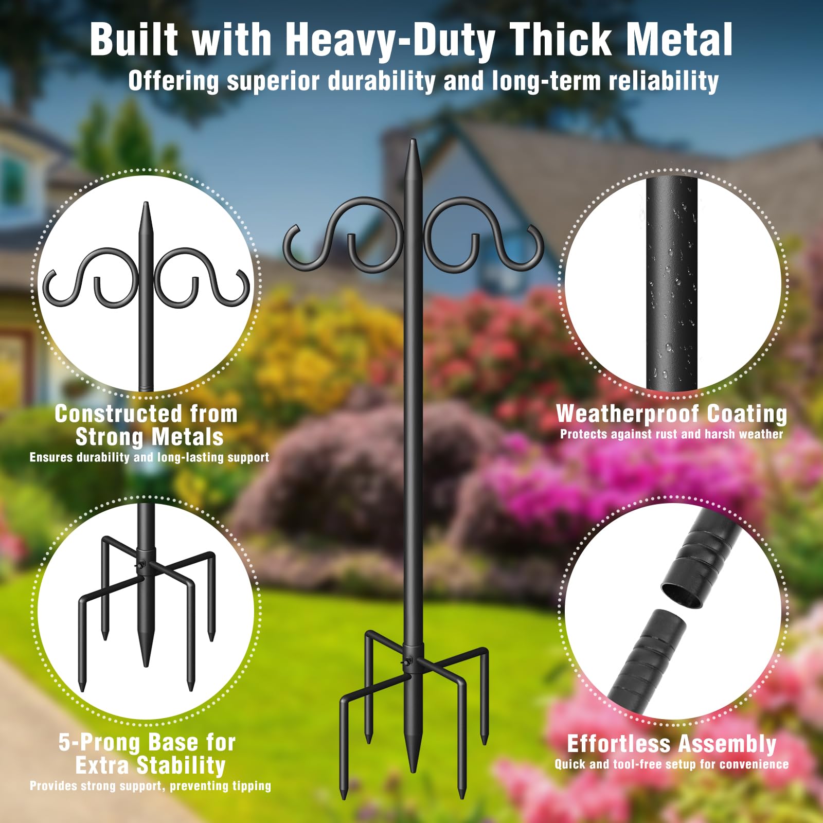 Surprizo 5-prong base provides stable ground support on soft soil.