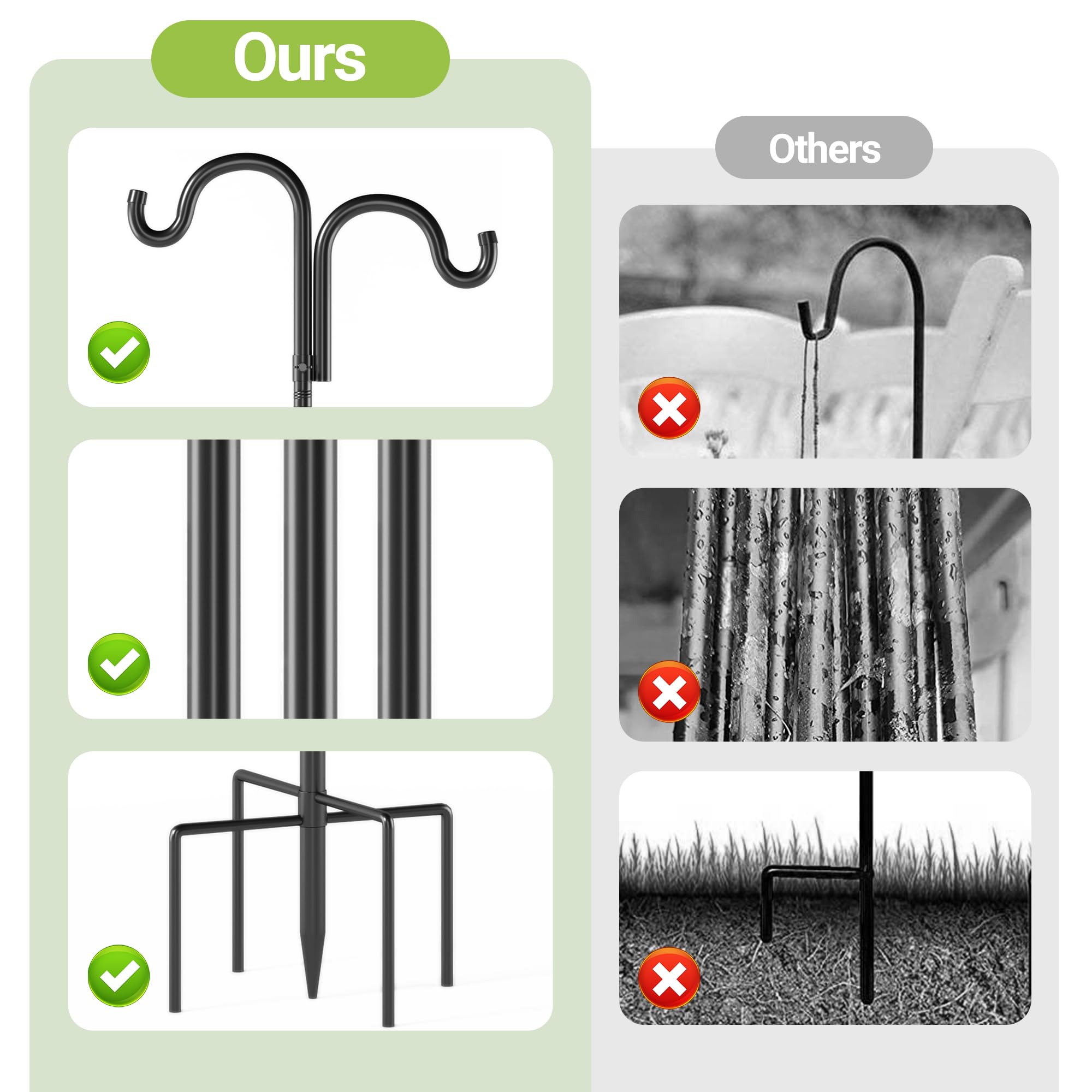 Surprizo outdoor-hanging solution is ideal for bird feeders, lanterns, wind chimes, and plants