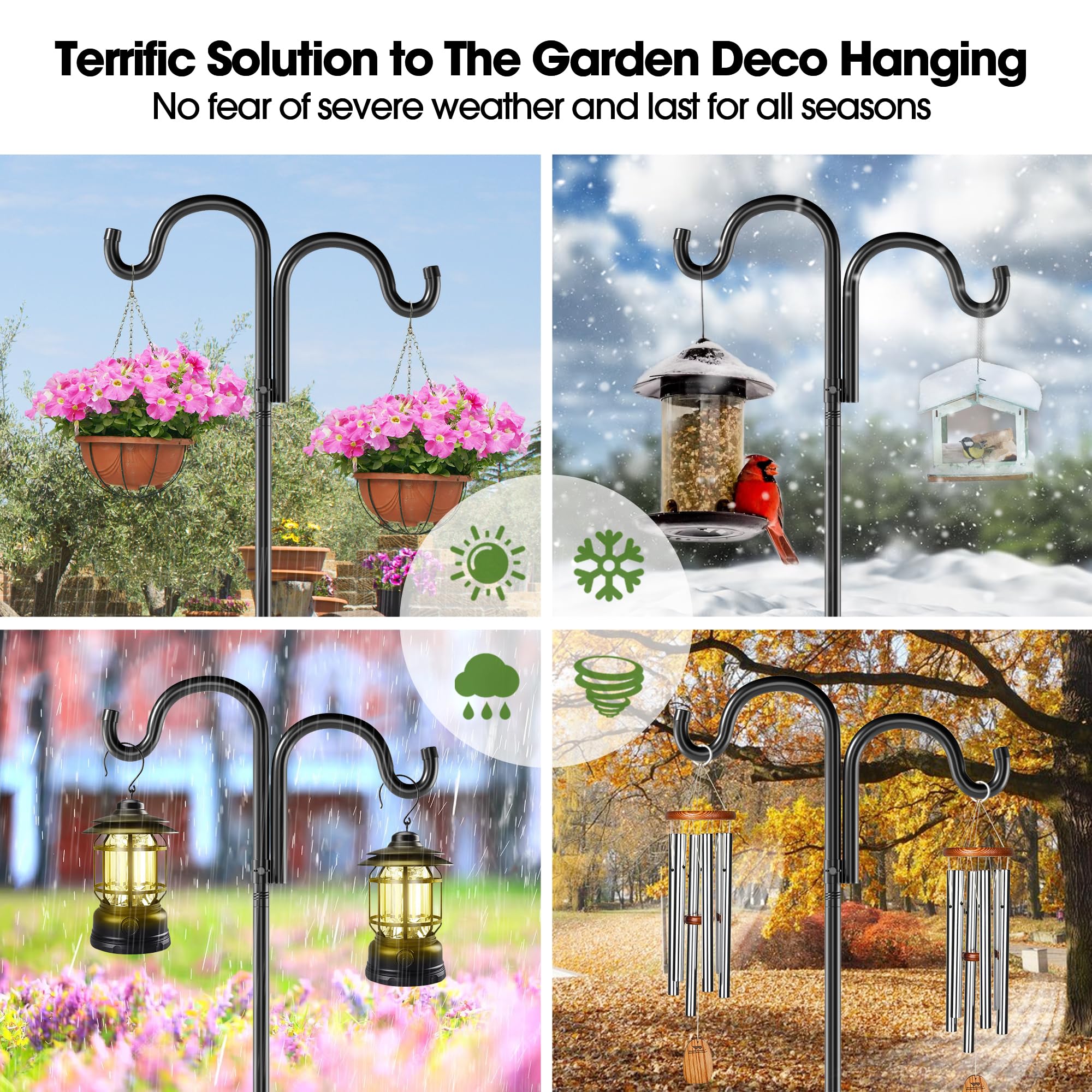 Surprizo sturdy-steel construction delivers lasting support for garden decor in all seasons
