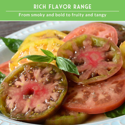 SURVIVAL GARDEN SEEDS Aunt Rubys Green tomato ripening, crunchy notes for fresh slicing.