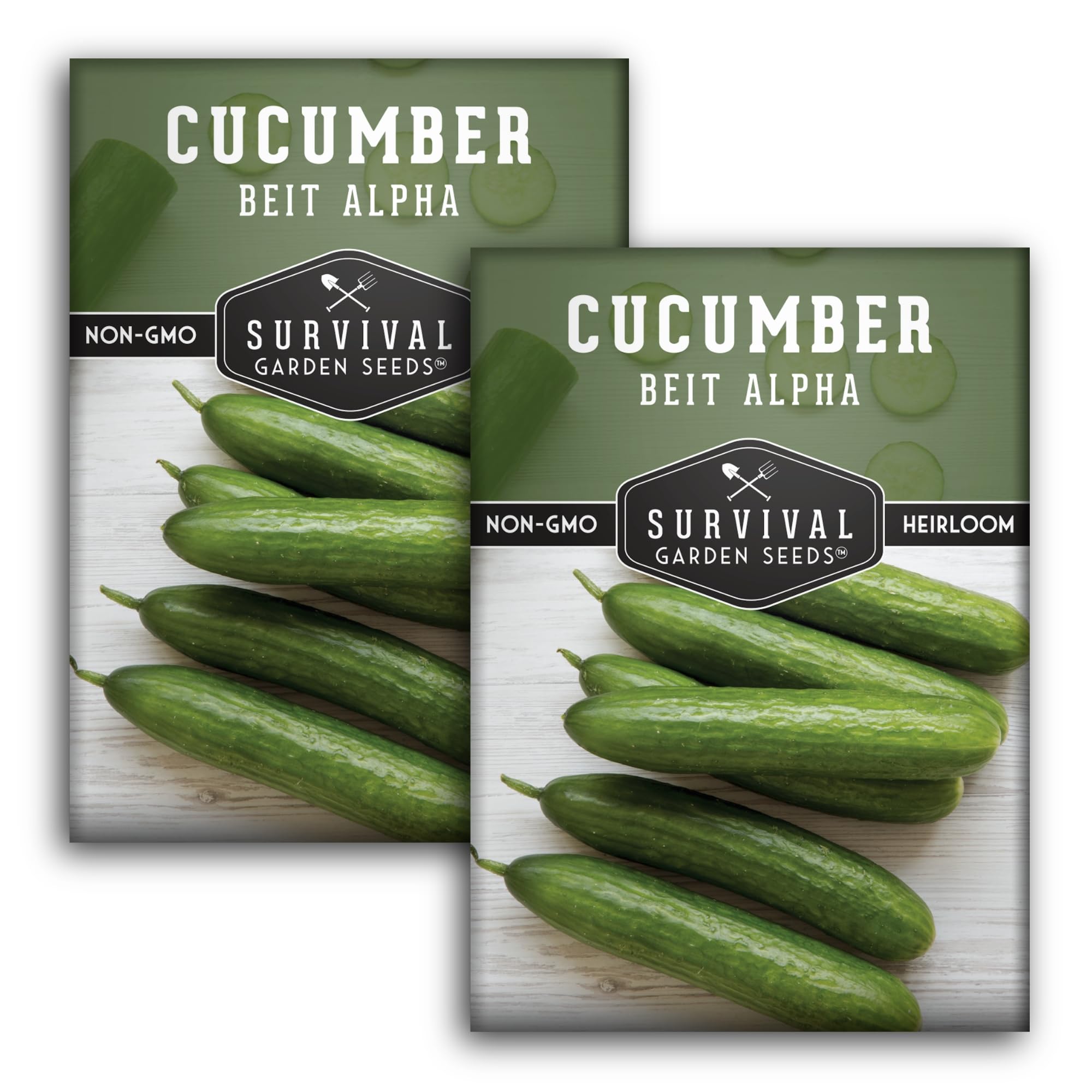 SURVIVAL GARDEN SEEDS Beit Alpha cucumber seed packs for easy home gardening and reliable yields
