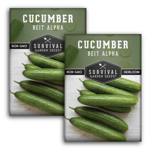 SURVIVAL GARDEN SEEDS Beit Alpha cucumber seed packs for easy home gardening and reliable yields