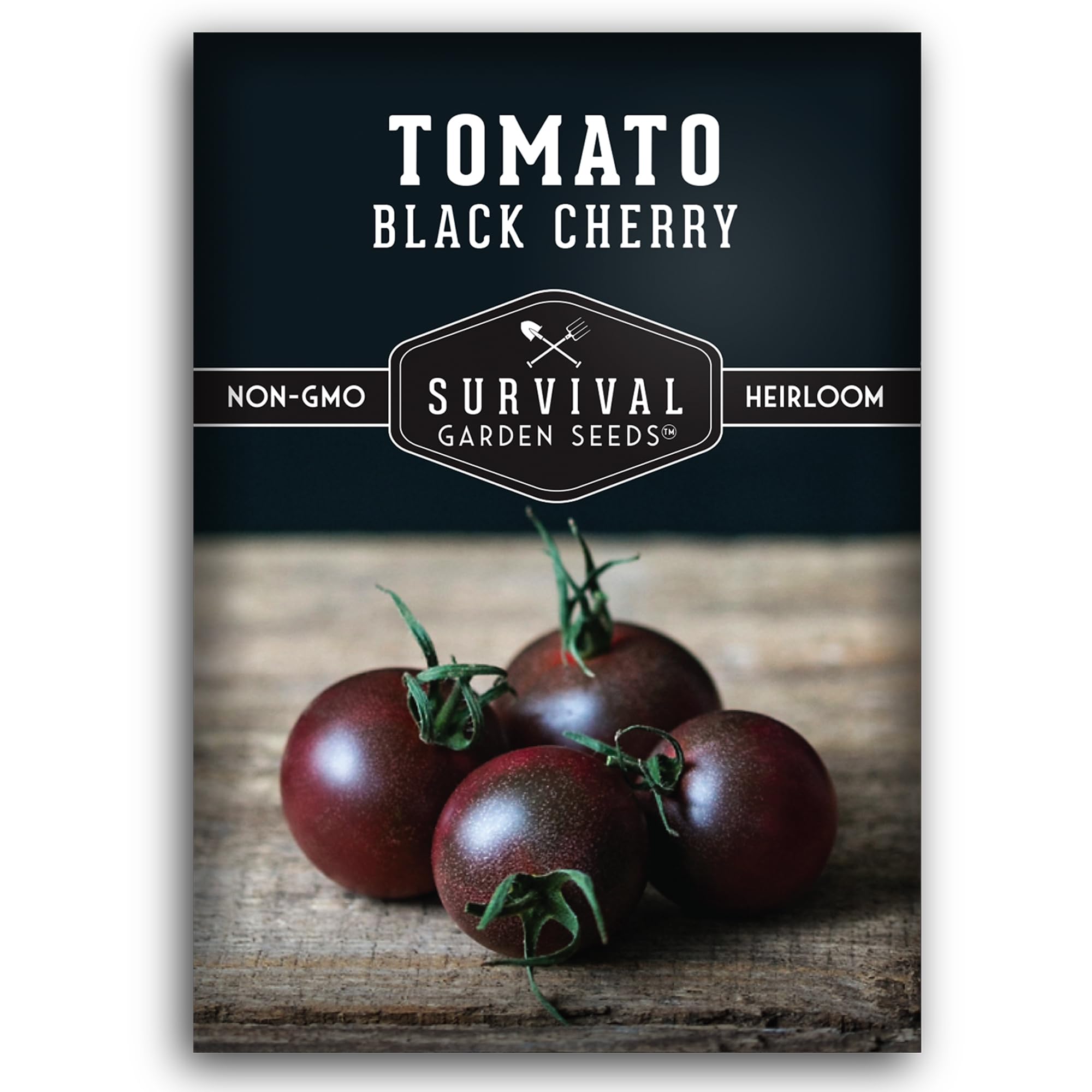 Survival Garden Seeds Black Cherry Tomato seeds – seedling-ready for vibrant, sun-loving vines.