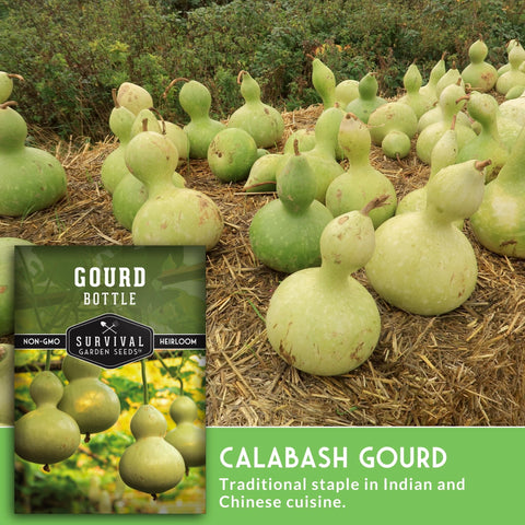 SURVIVAL GARDEN SEEDS bottle gourd drying for crafts and birdhouses