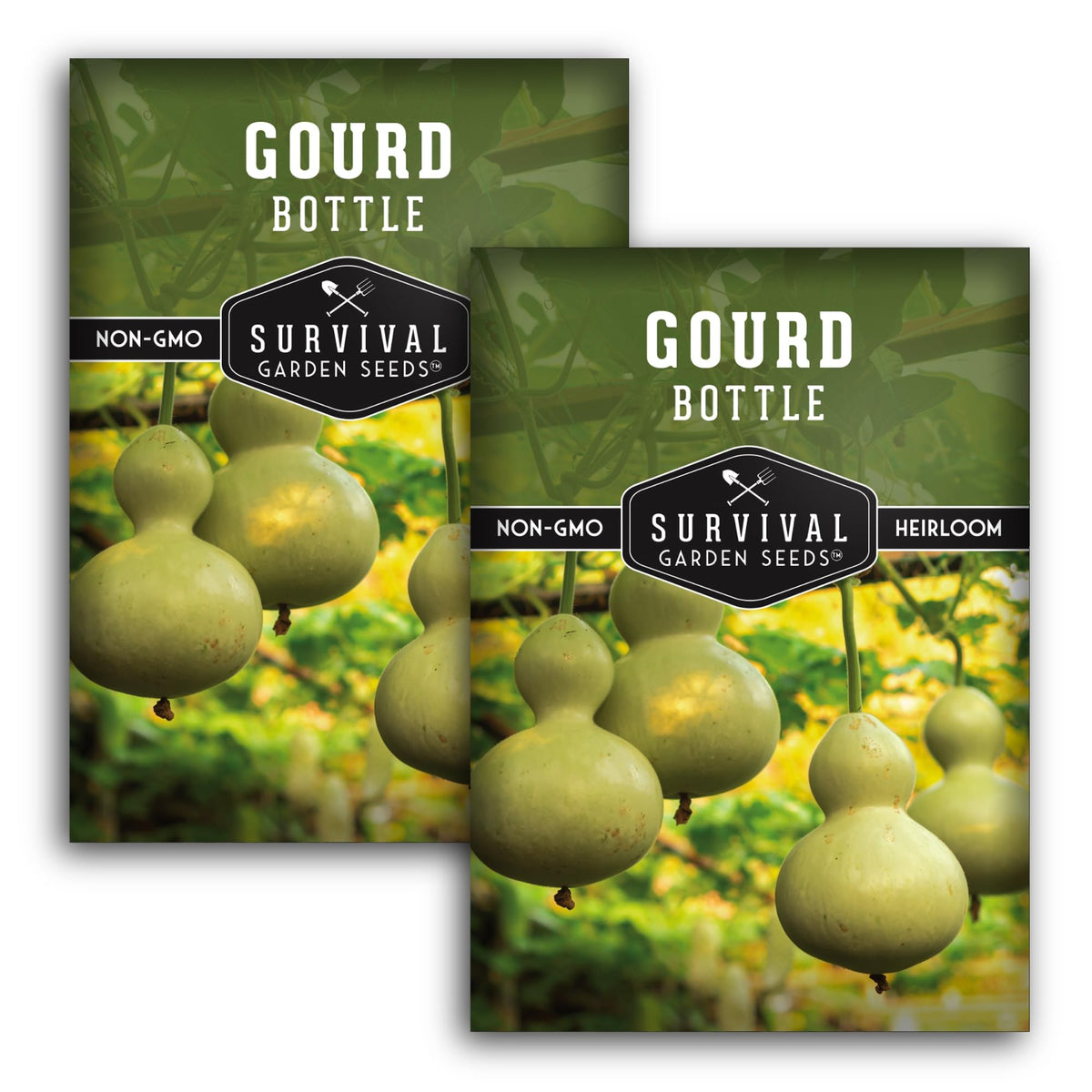 SURVIVAL GARDEN SEEDS bottle gourd seed packet ready for home planting and fresh harvest