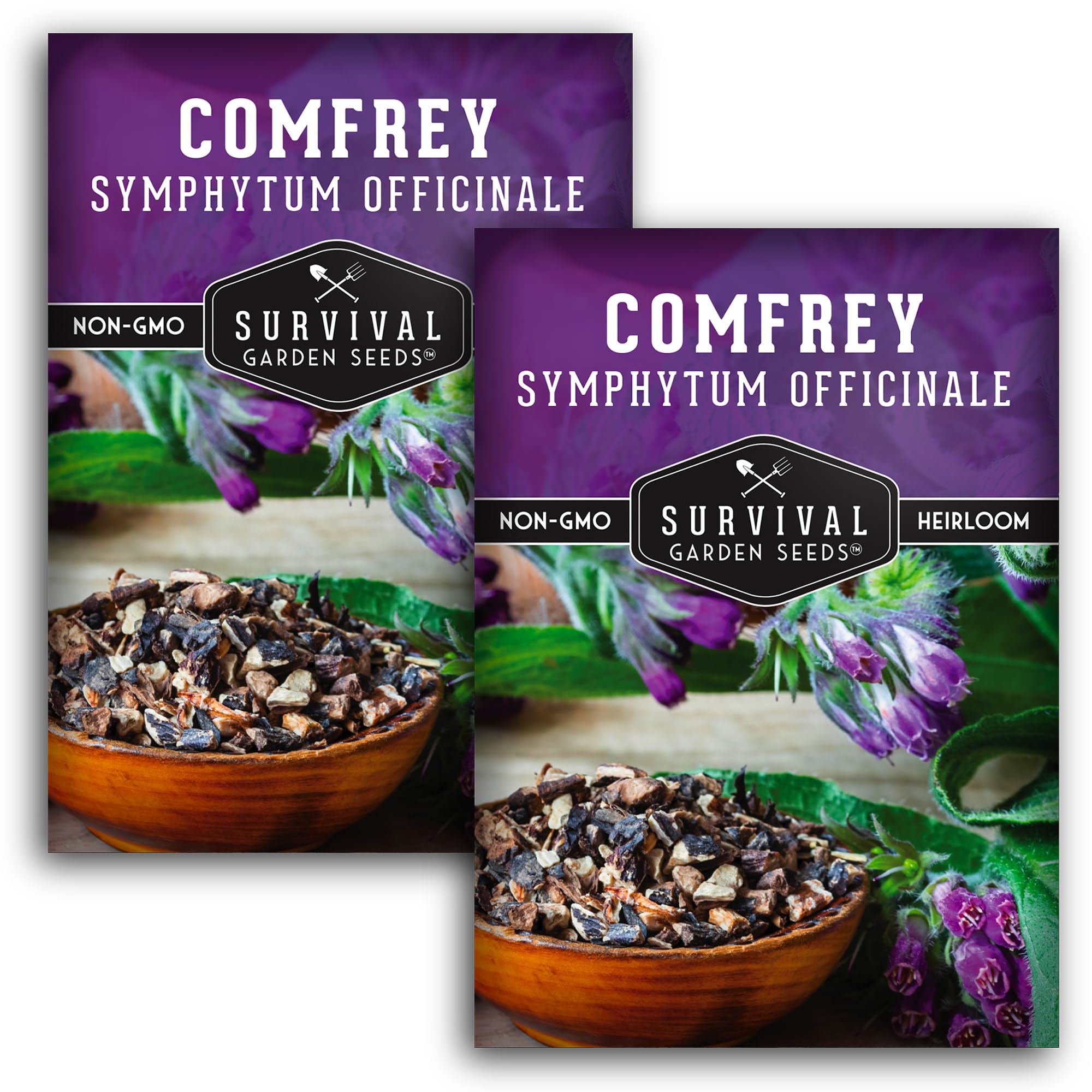 SURVIVAL GARDEN SEEDS comfrey seeds pack ready for perennial planting and soil enrichment.