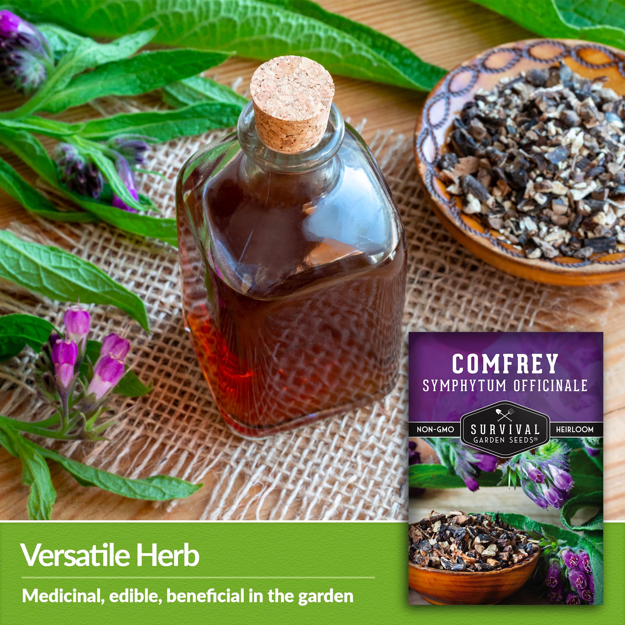 Survival Garden Seeds compost-tea-ingredient image signals nutrient-rich soil boost.