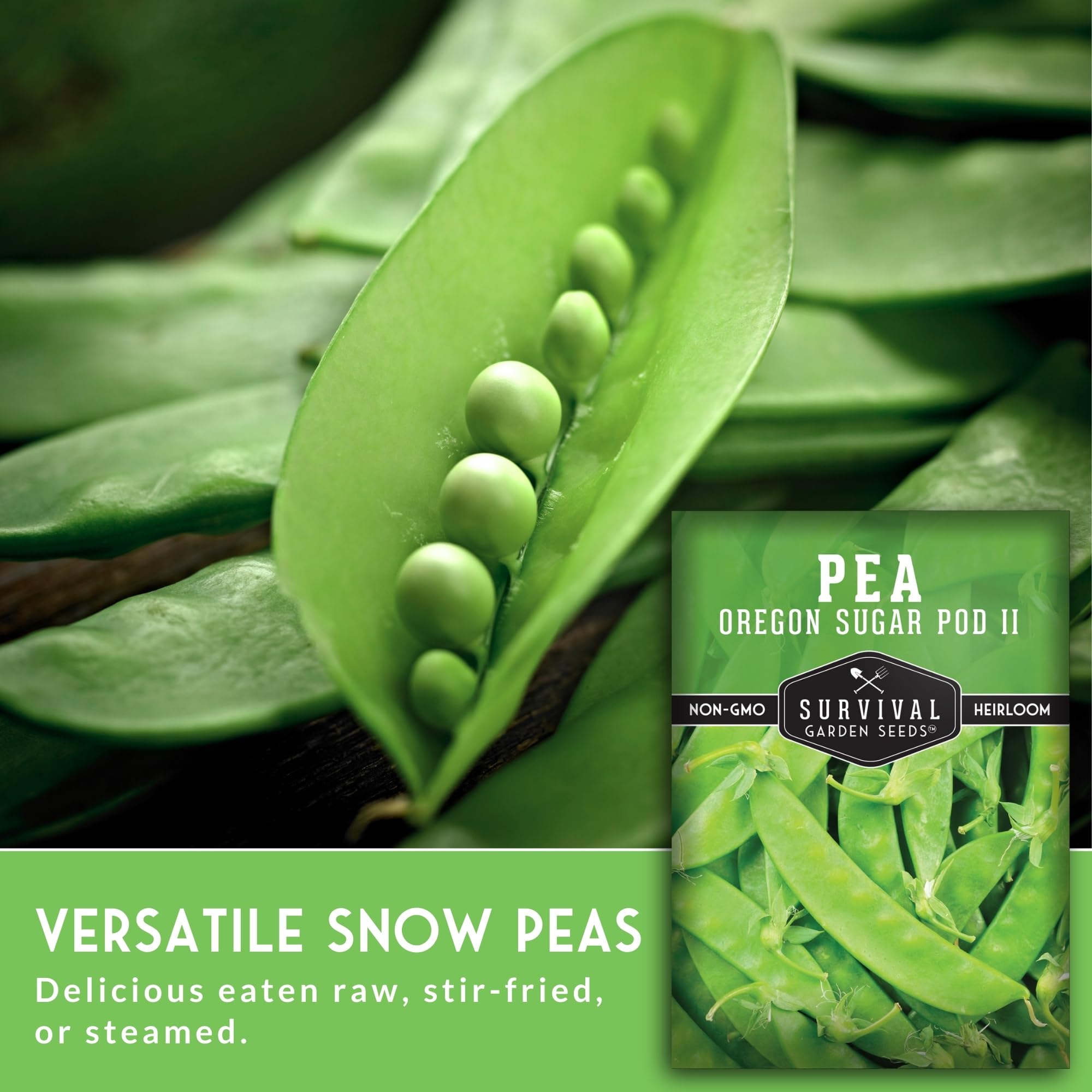 SURVIVAL GARDEN SEEDS sugar pod vines thriving in a container.