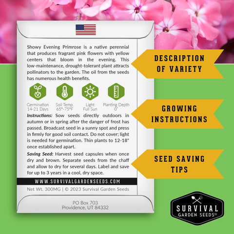 Survival Garden Seeds cut flowers bouquet-ready seeds for fresh floral arrangements.