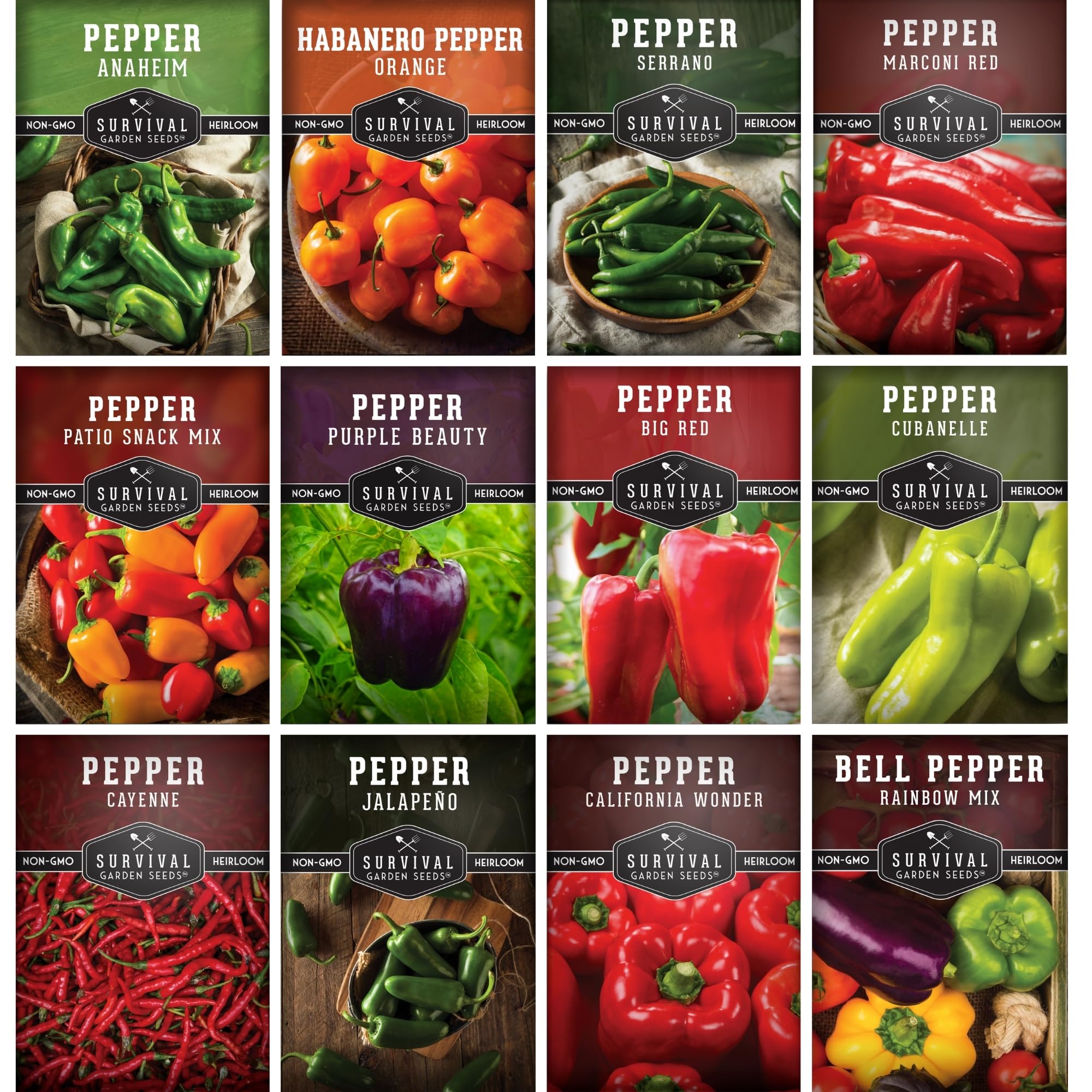 SURVIVAL GARDEN SEEDS Jalapeño peppers ready for fresh harvests and salsas