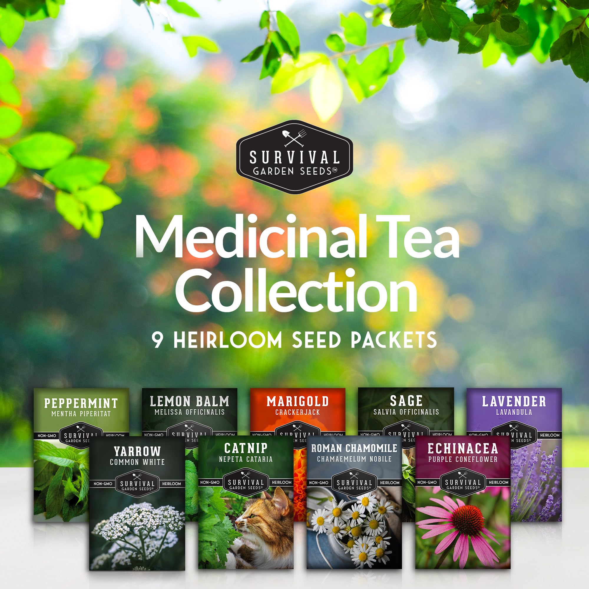 Survival Garden Seeds lavender seeds for fragrant tea blends and soothing aromas.