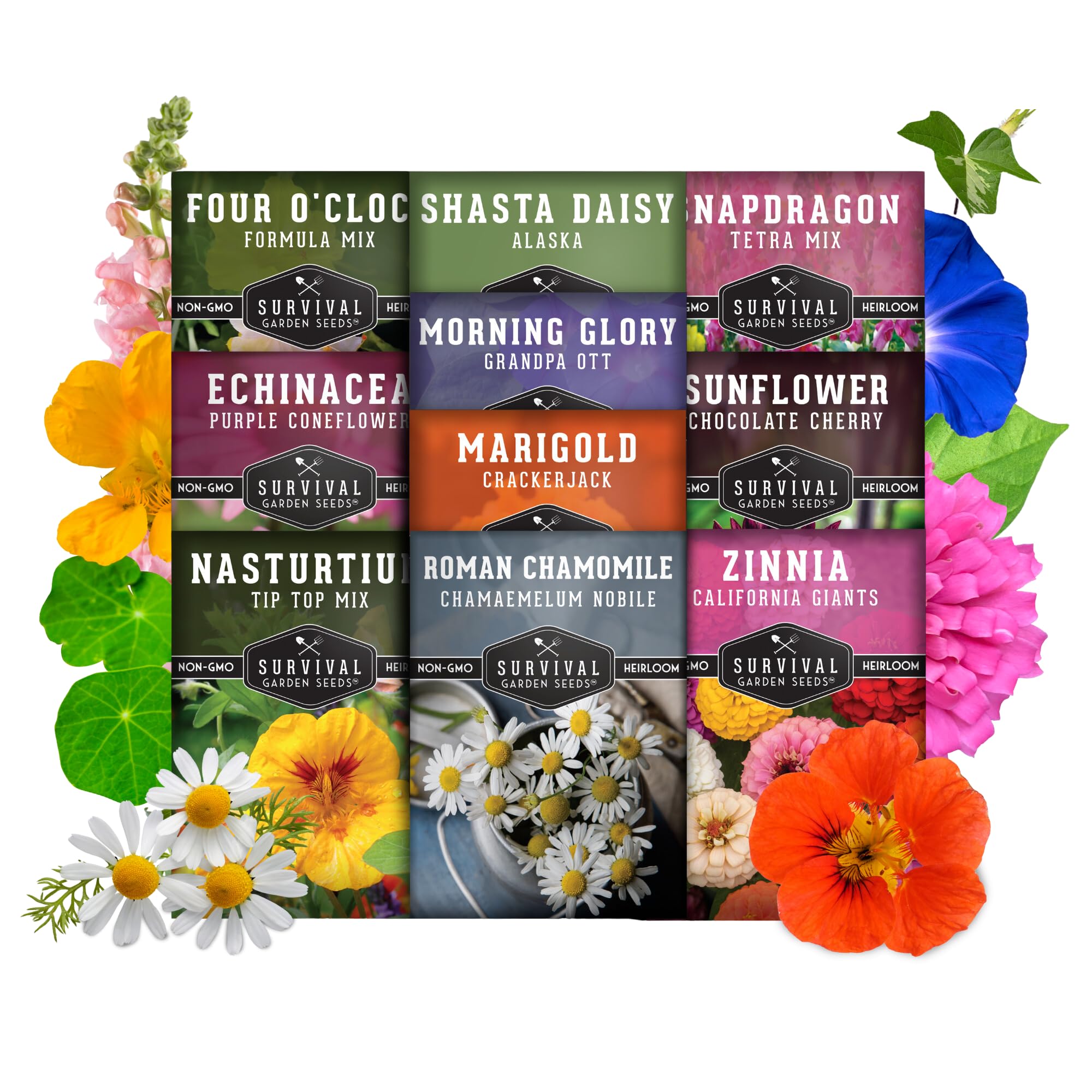 Survival Garden Seeds Nasturtium seeds offer edible blooms and bright foliage