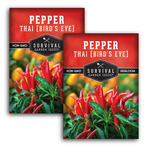 SURVIVAL GARDEN SEEDS Thai chili seeds pack for quick start in containers.