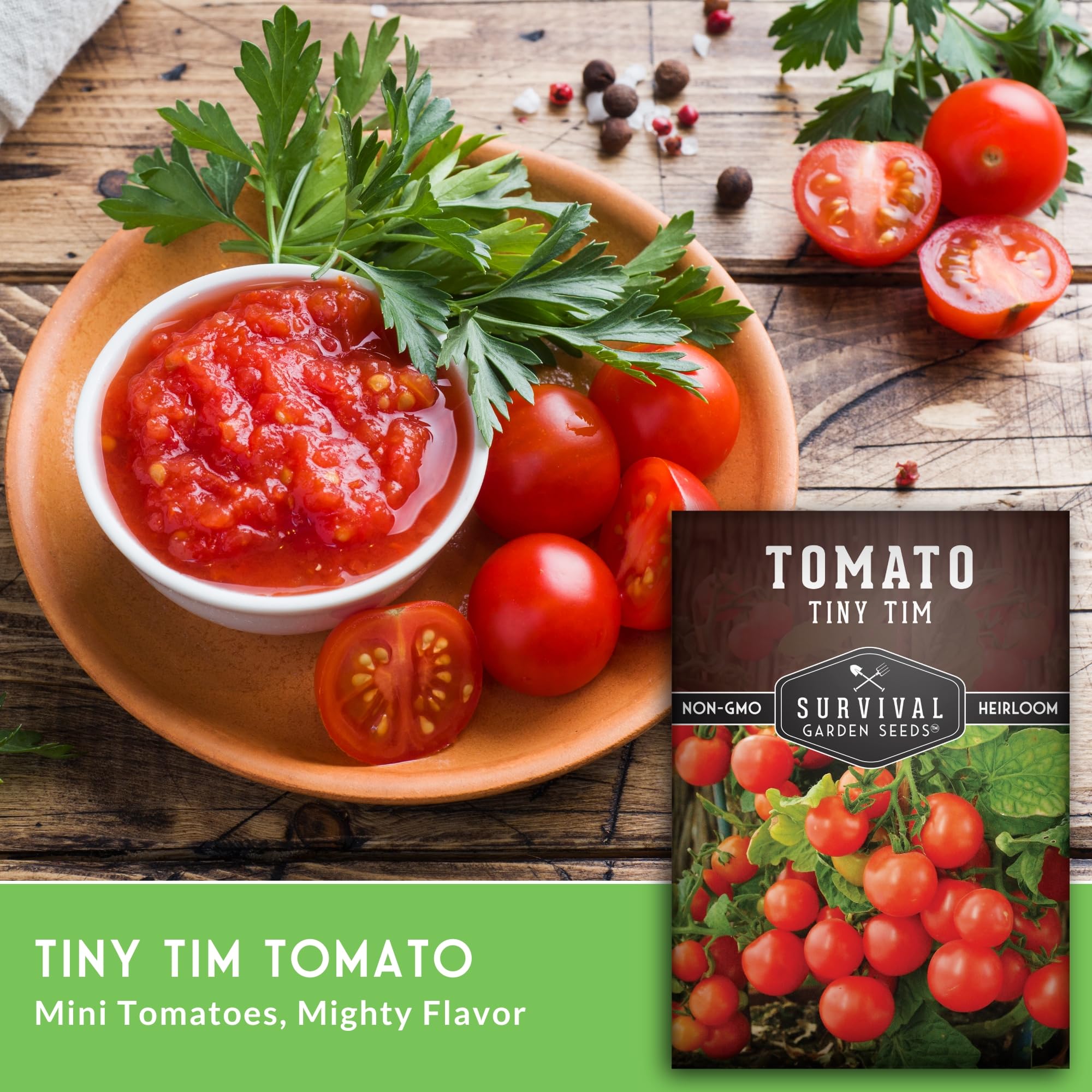 Survival Garden Seeds Tiny Tim thrives indoors on a sunlit windowsill
