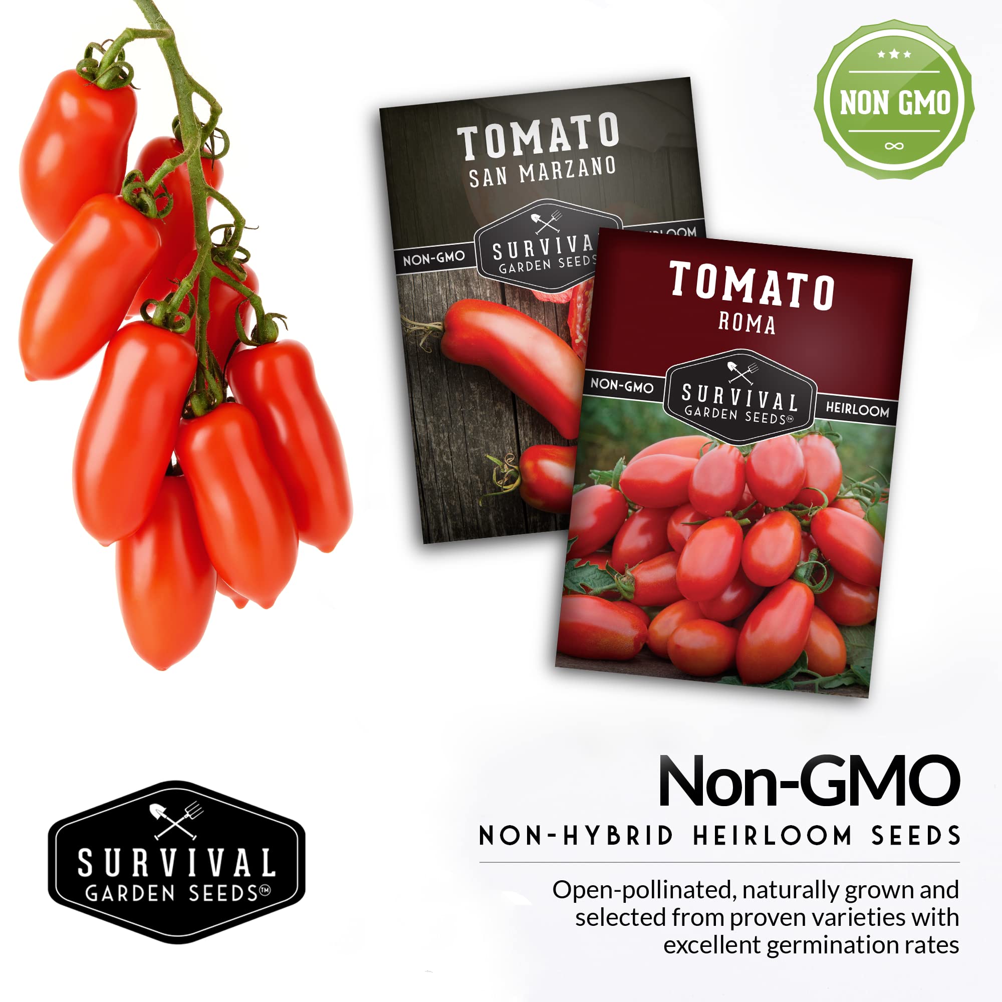SURVIVAL GARDEN SEEDS tomato plants with strong vines for heavy harvests