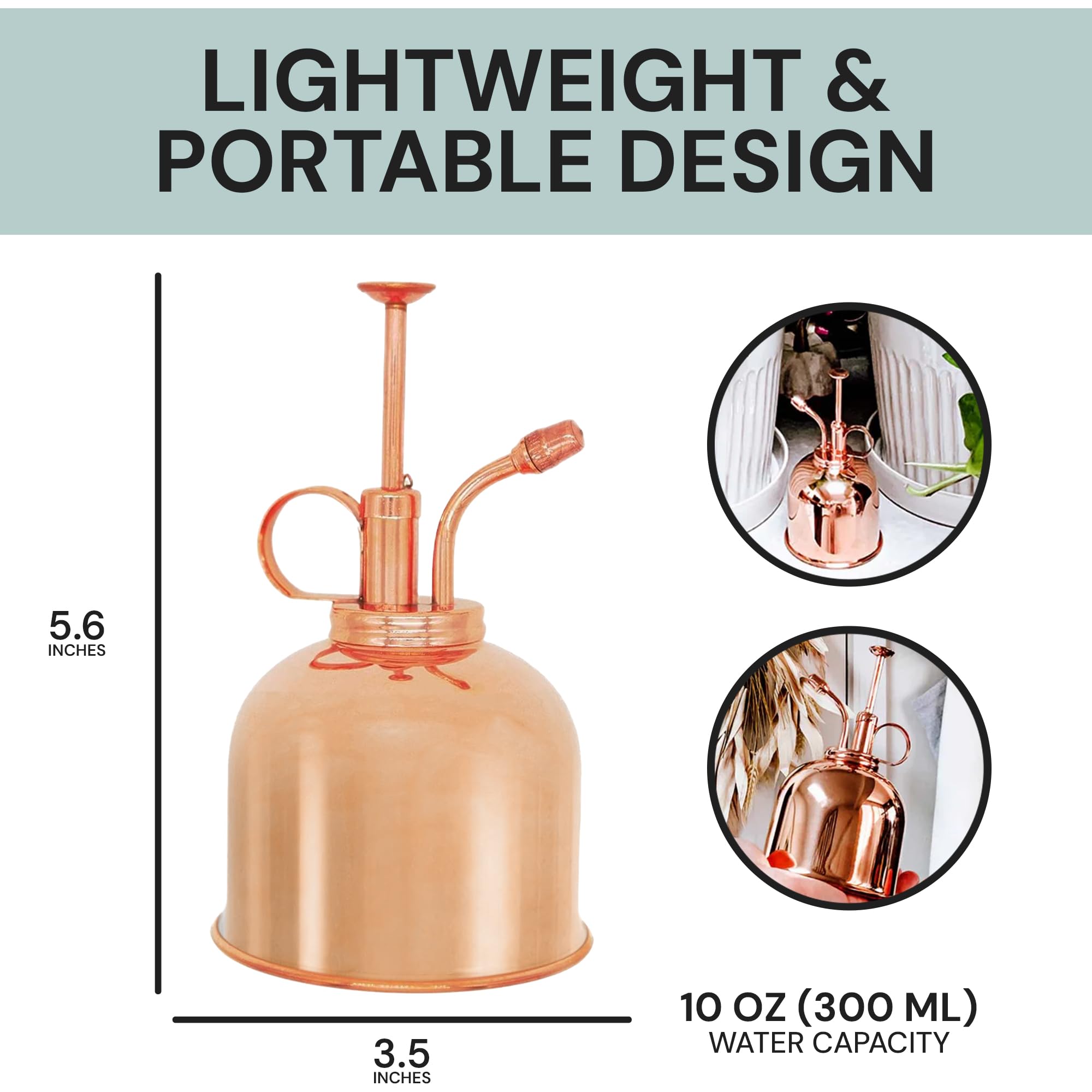 Sustainable Village copper plant mister ideal for indoor plants and terrariums hydration
