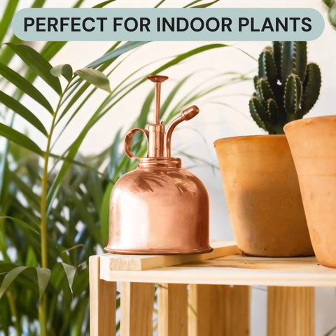Sustainable Village Copper Plant Mister emits a fine mist to nourish plants evenly