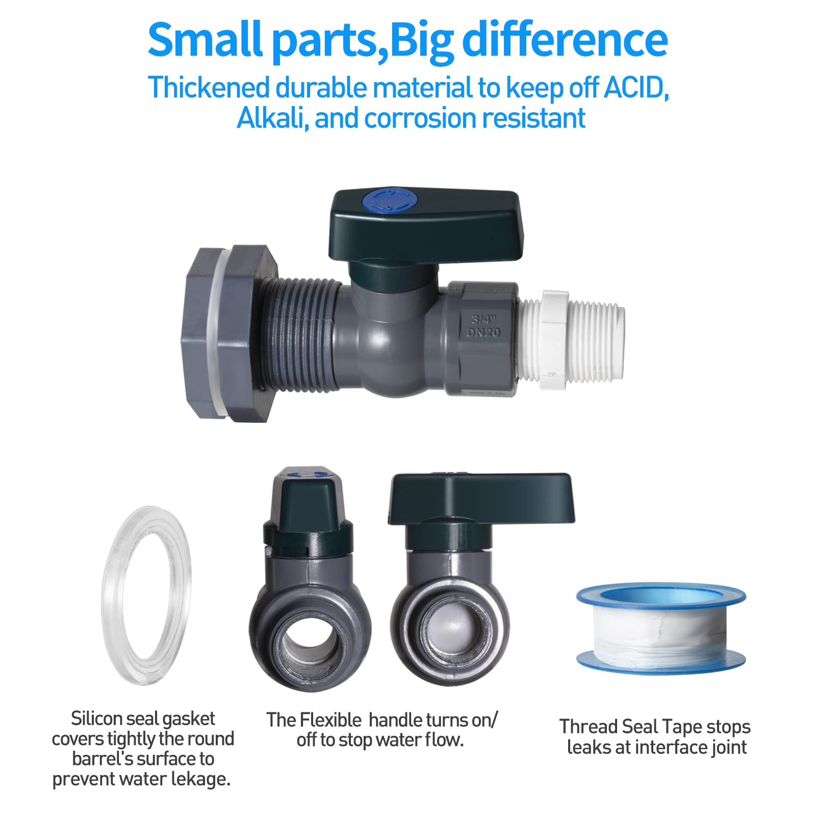 Suswillhit bulkhead fitting adapter detail for watertight seal