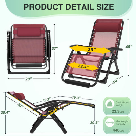 Suteck 29in XL lounge chair fully reclined for sunbathing or lounging