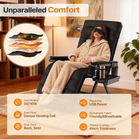 Suteck chair with large cup holder for essentials and drinks.