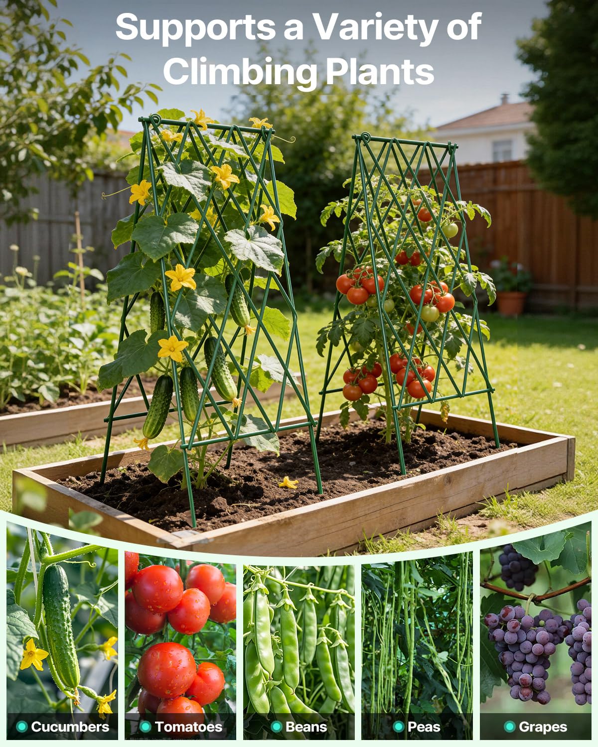 Suteck included cable ties and hook-and-loop straps to secure plants