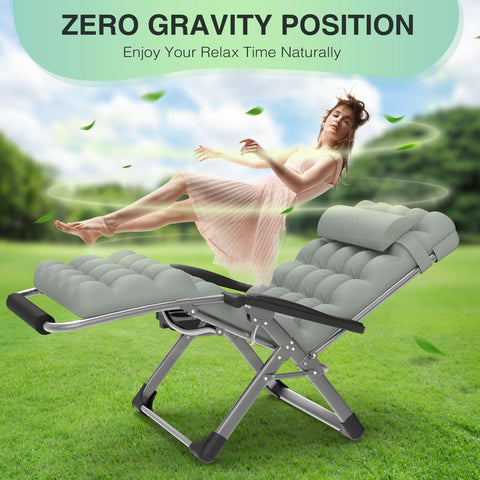 Suteck oversized zero gravity chair folded for portability and easy transport.