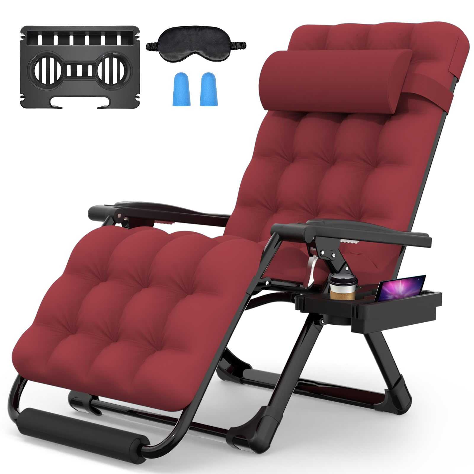 Suteck oversized zero gravity chair front view offering effortless outdoor relaxation