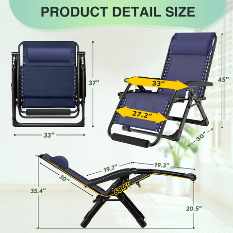 Suteck oversized zero gravity chair fully reclined for outdoor lounging