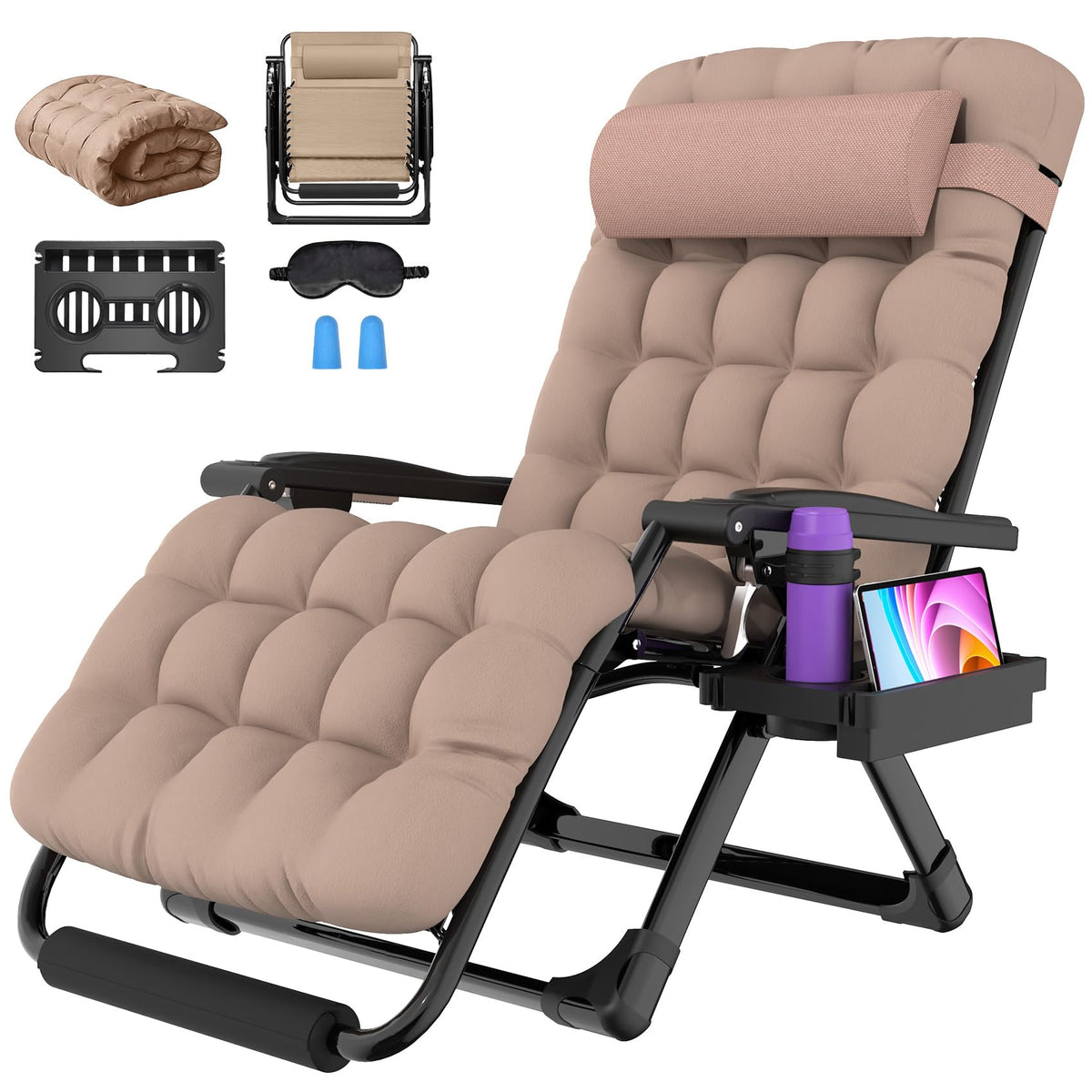 Suteck oversized zero gravity chair full setup for relaxing outdoors.