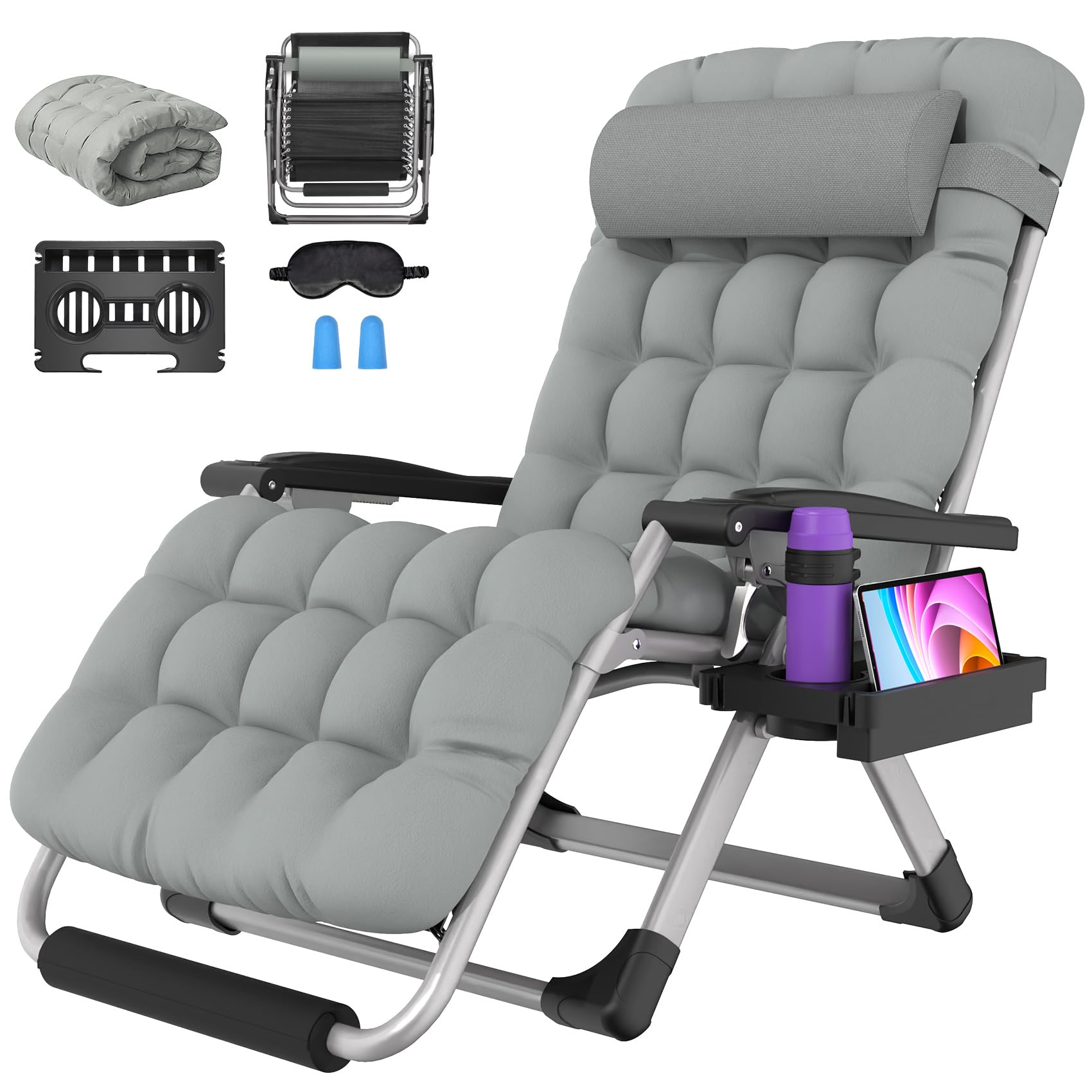 Suteck oversized zero gravity chair fully reclined for outdoor relaxation