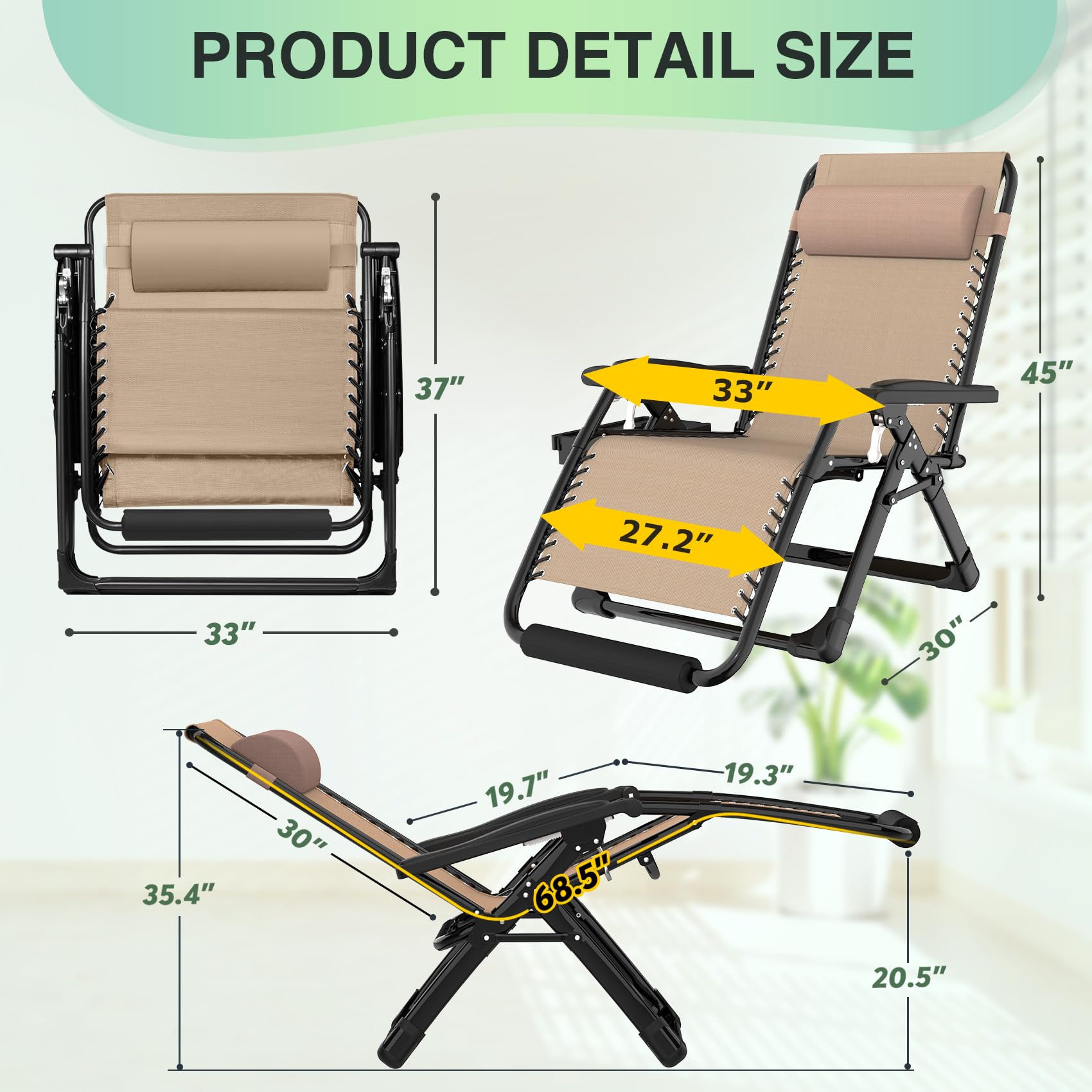 Suteck upgraded aluminum lock system provides secure recline.