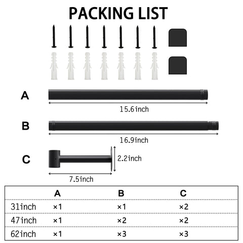 SUTINE heavy-duty metal mount bar with threaded joints for sturdy support