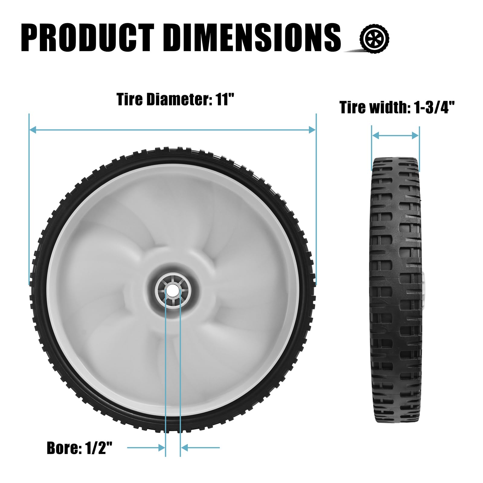 Sutmorly replacement wheel for Arnold 490-325-0023 fits quick installations