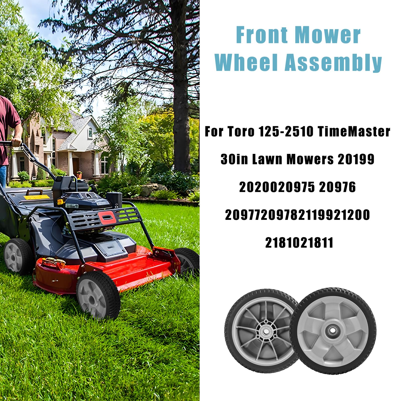 Sutmorly 8-inch wheel with semi-pneumatic tire for easier rolling.