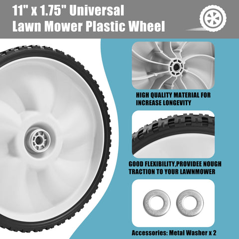 Sutmorly universal 11in lawn mower wheel fits many brands