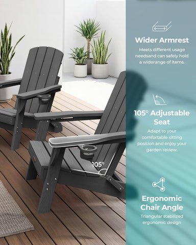 SUUNYN Adirondack chair close-up showcasing HDPE durability.
